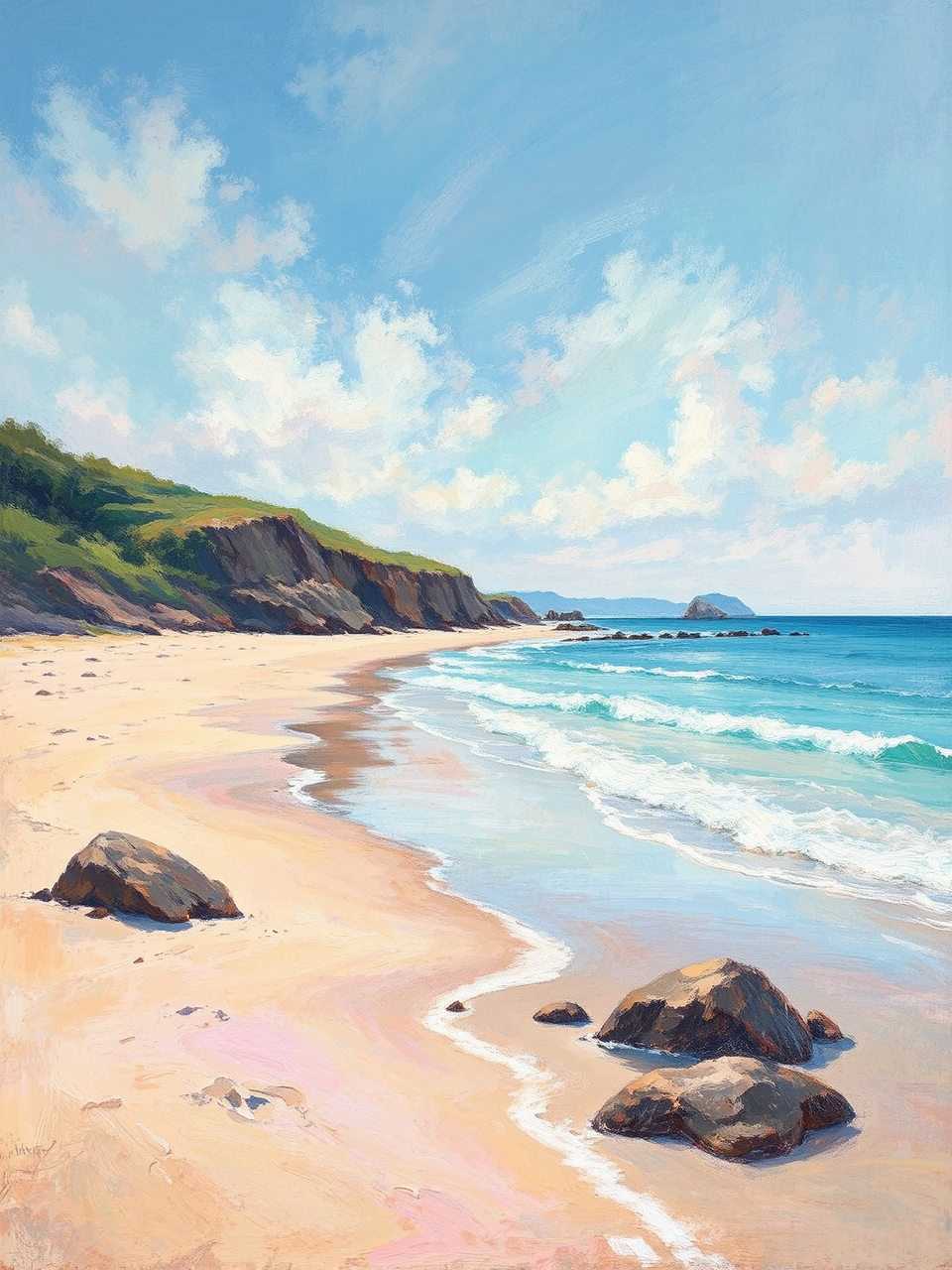 Pastel-colored painting of a