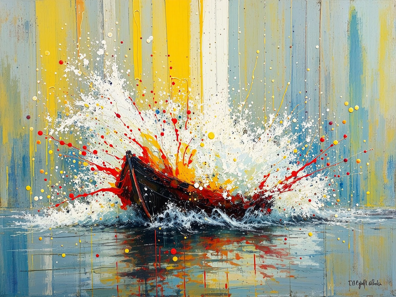 Abstract painting with colorful