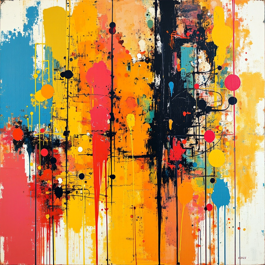 Abstract graffiti art painting.