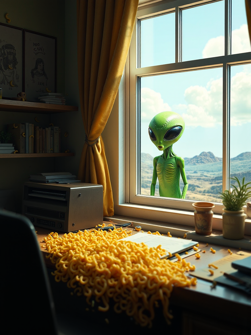 Macaroni scattered on a