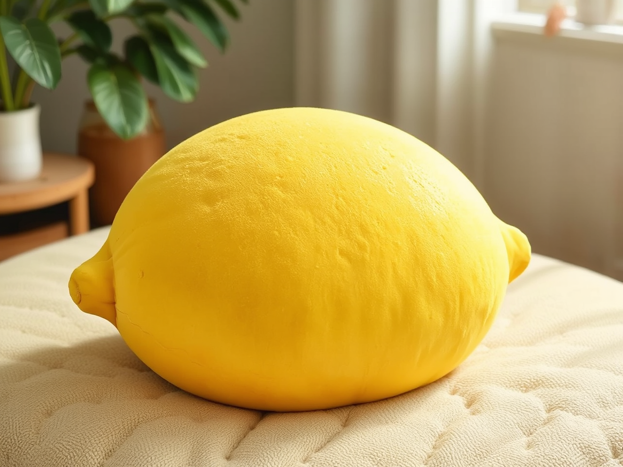 A yellow pillow in