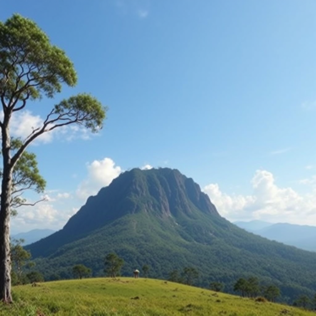 Mountainous region with trees