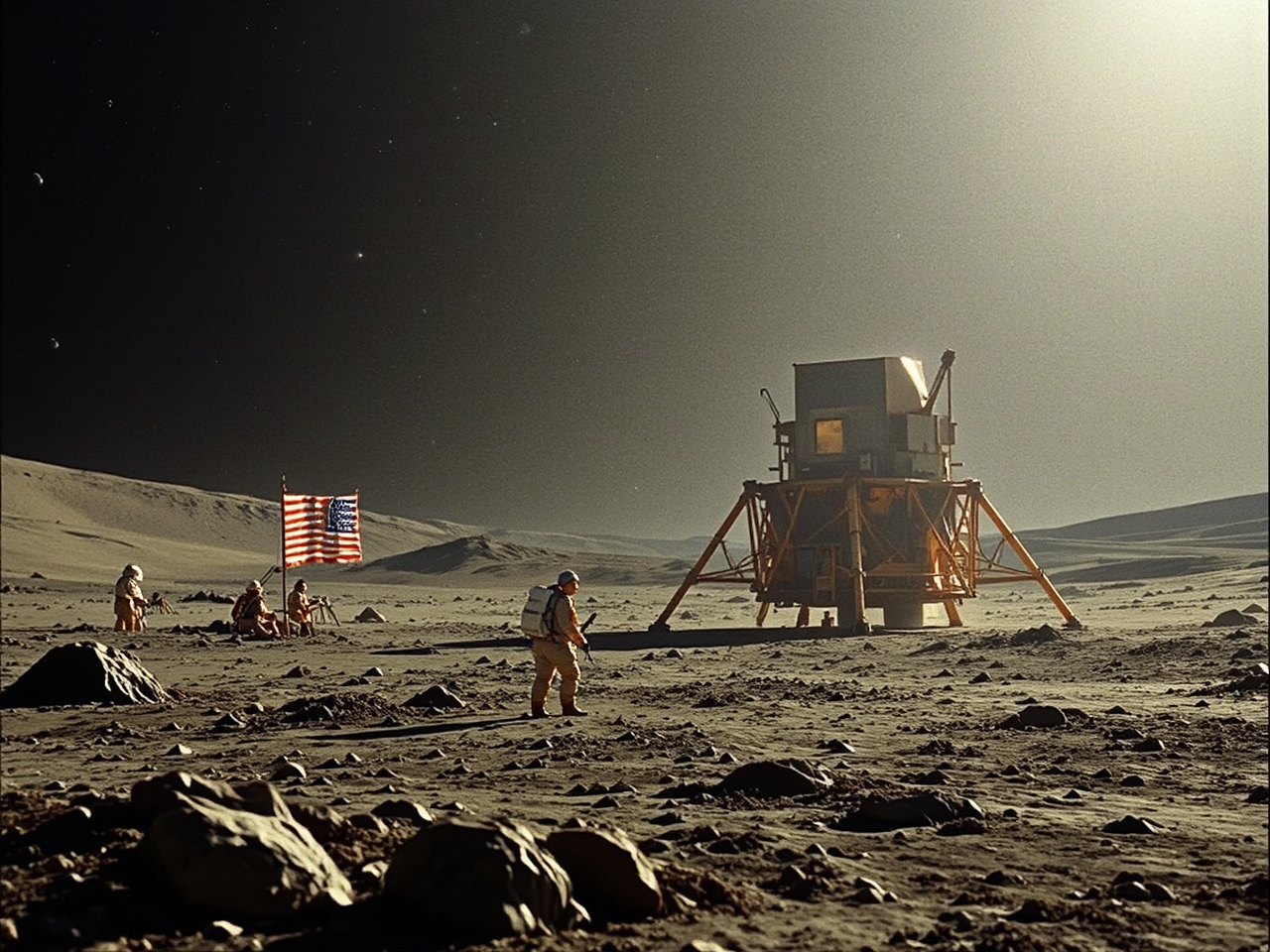 Apollo astronauts on Moon's