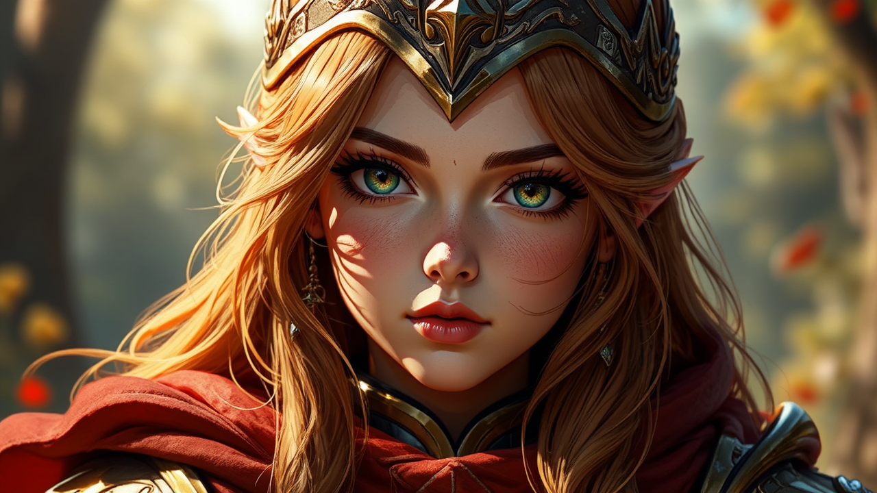 Attractive female paladin in