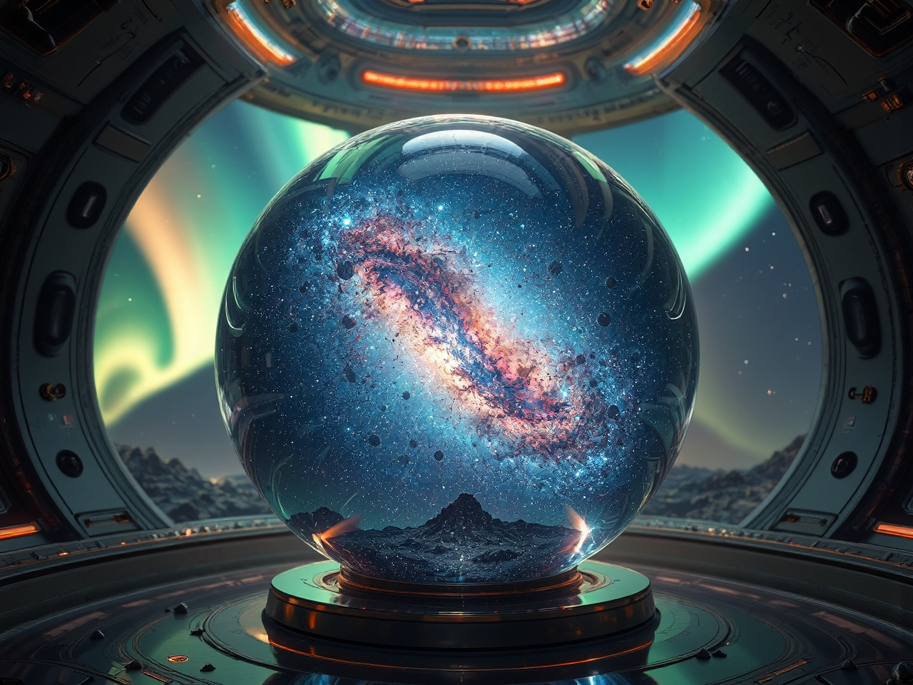 Andromeda galaxy in transparent