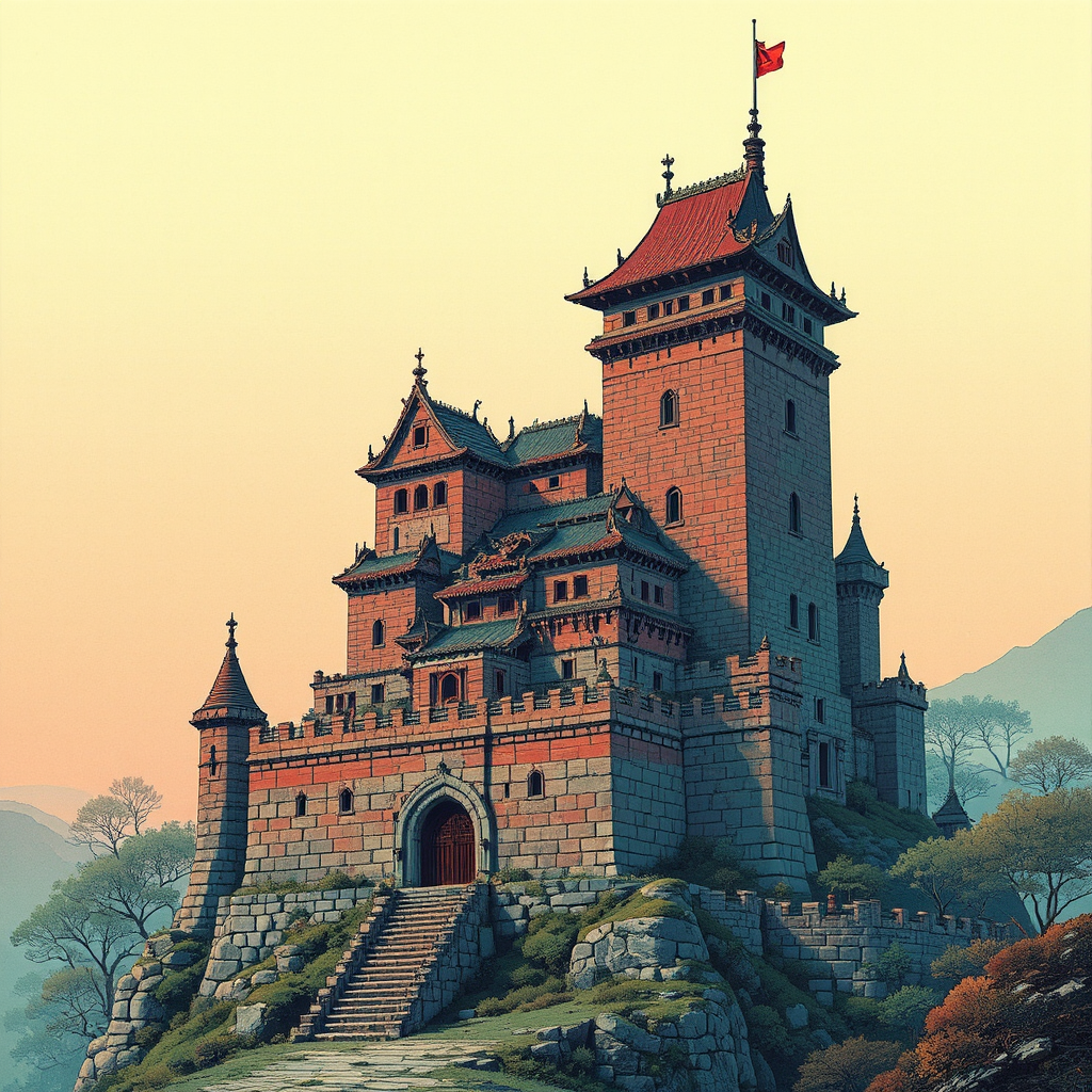 Medieval Scottish castle with