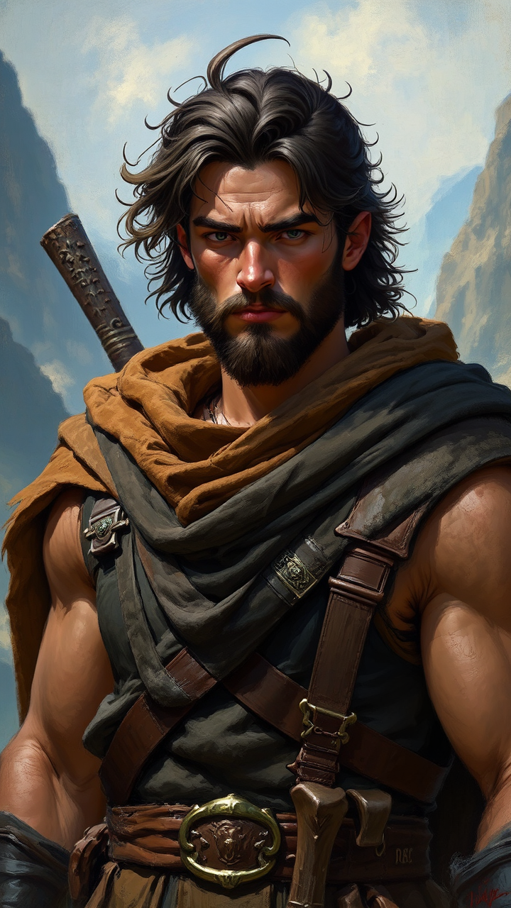 Young man in leather