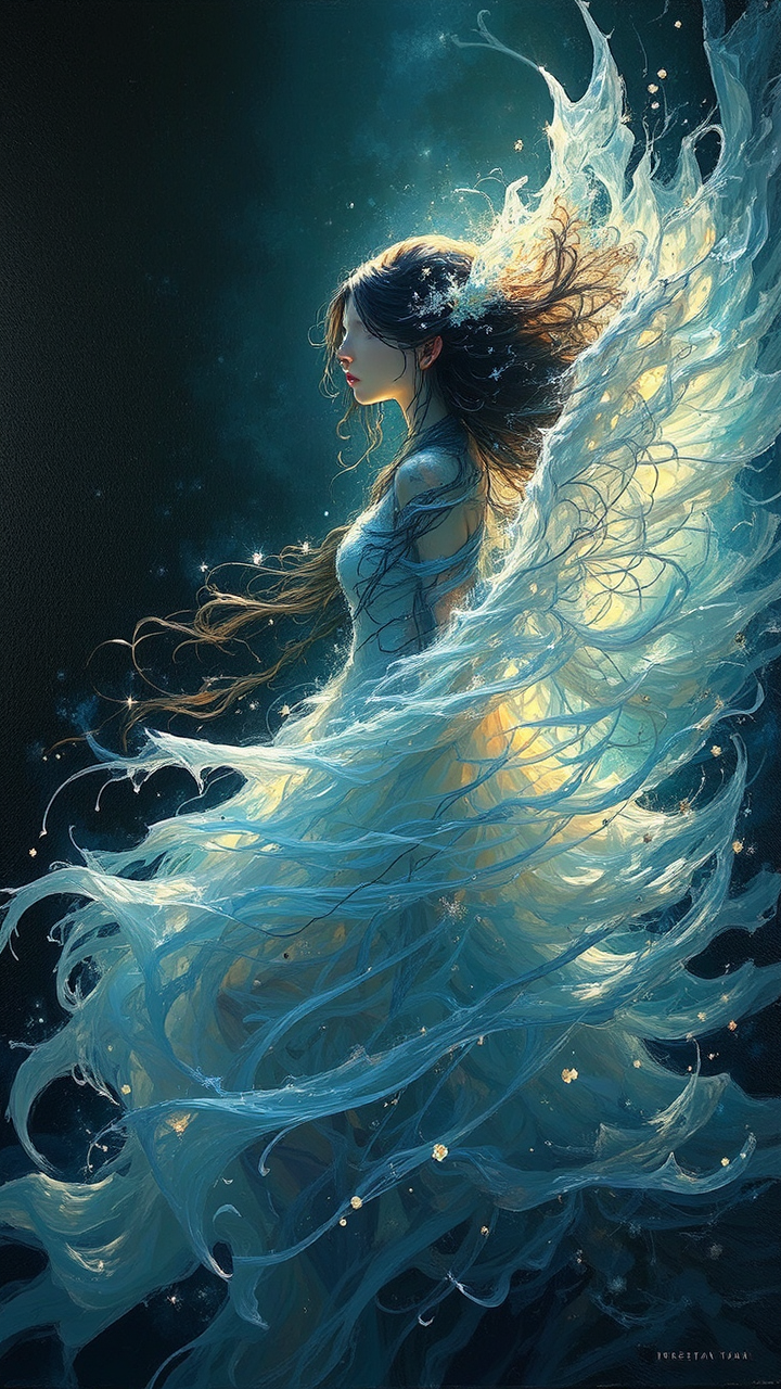 Ethereal wind spirit with