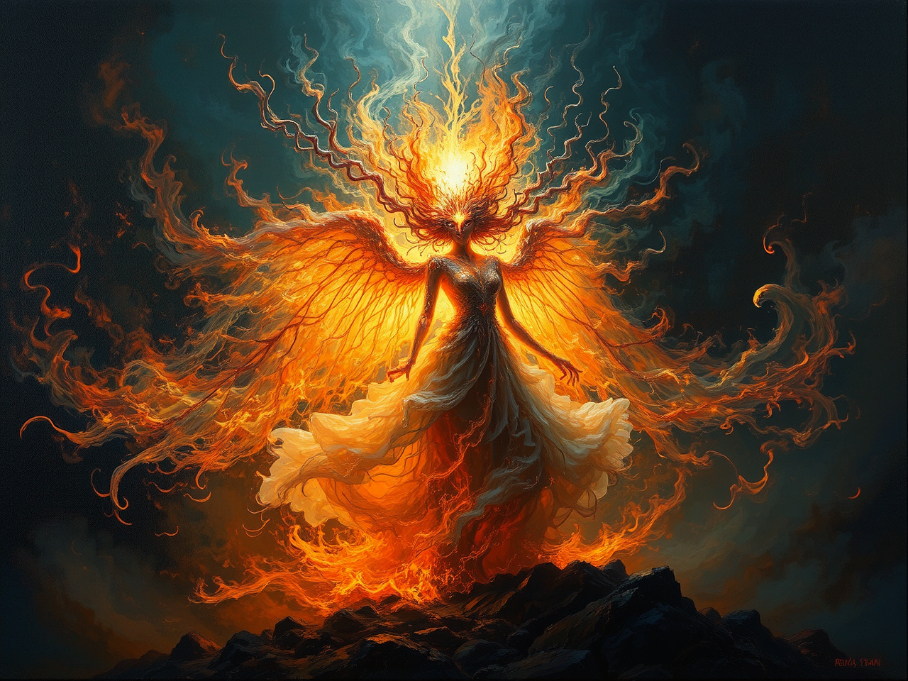 Fire spirit with radiant