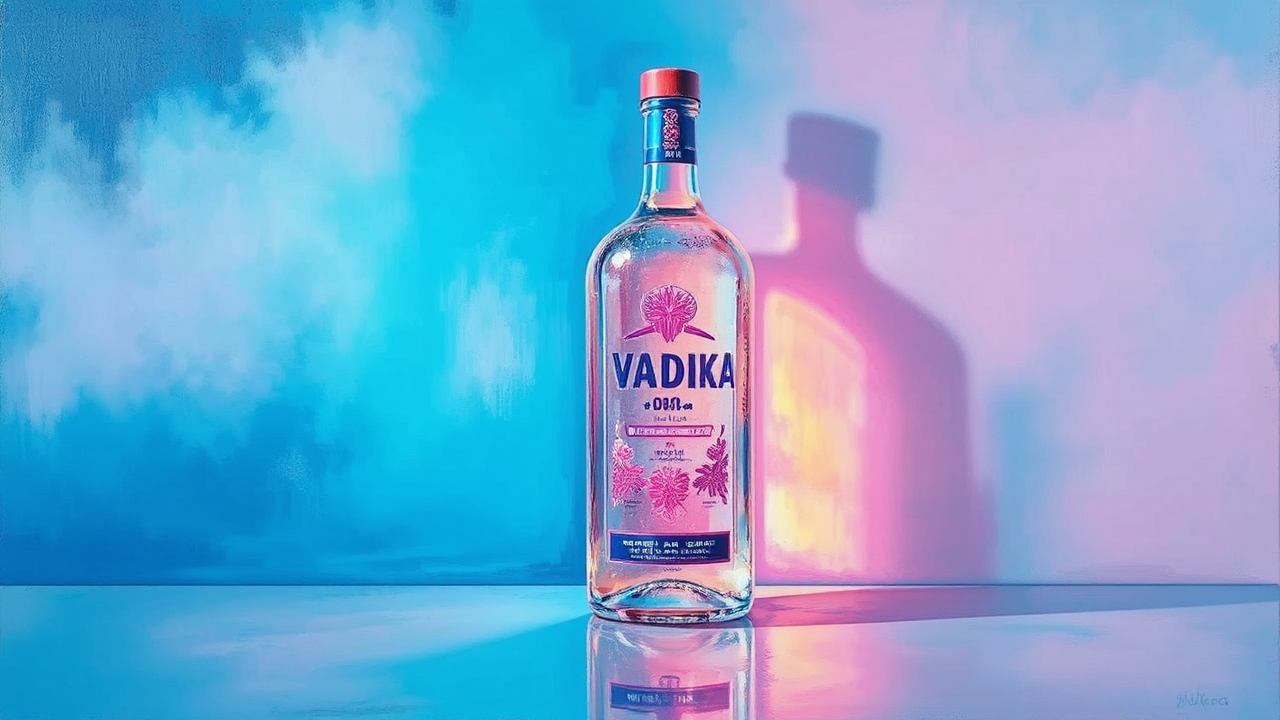 A glass vodka bottle