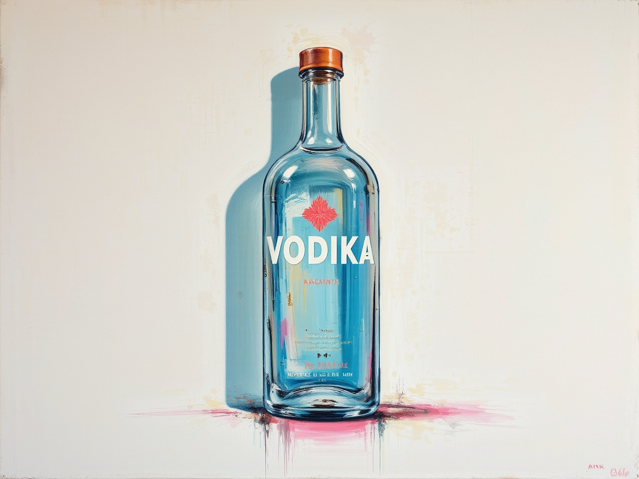 Abstract glass vodka bottle