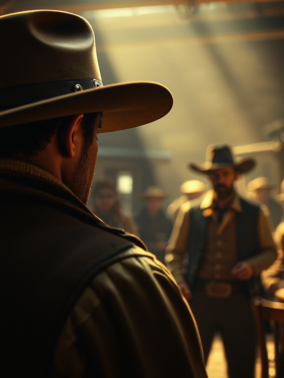 Sheriff and cowboy argue