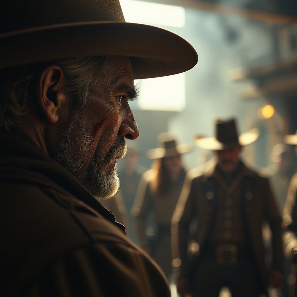 Angry standoff between a