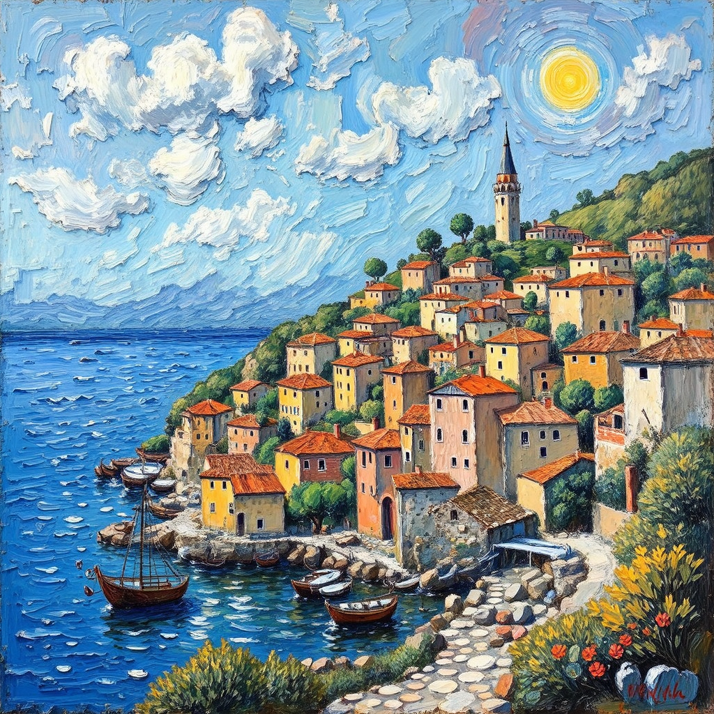 Beach scene with yellow