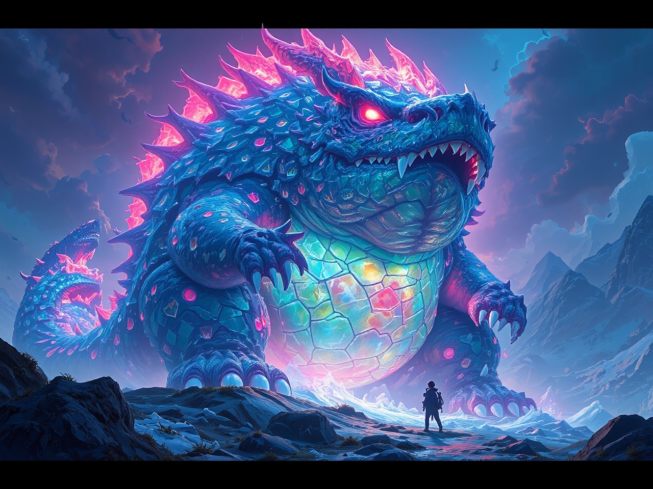 Giant monster in icy