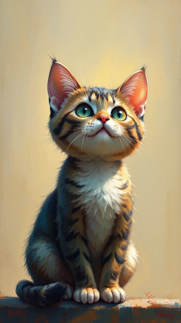 Painting of a feline
