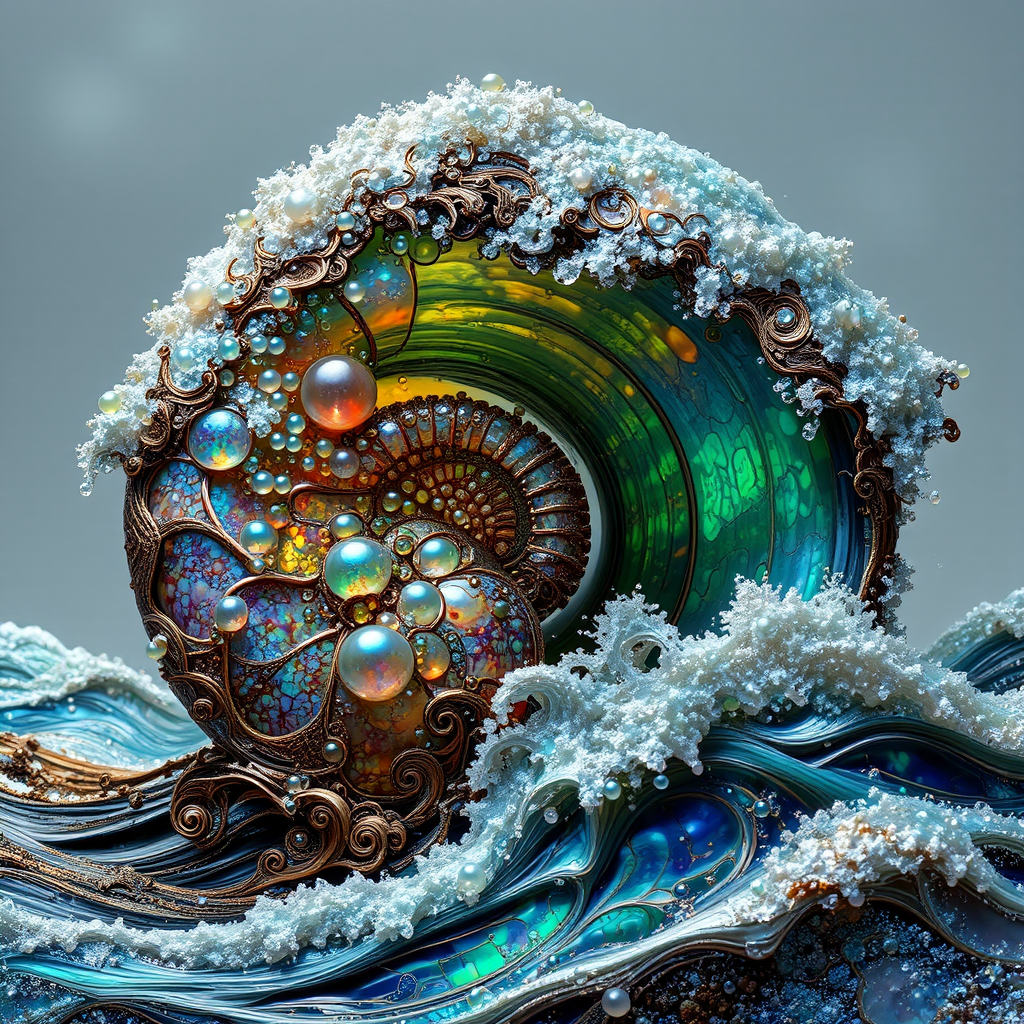 Shimmering iridescent oil slick