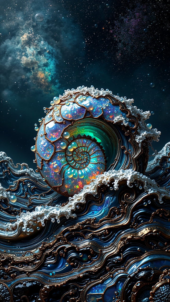 Iridescent oceanic patterns and