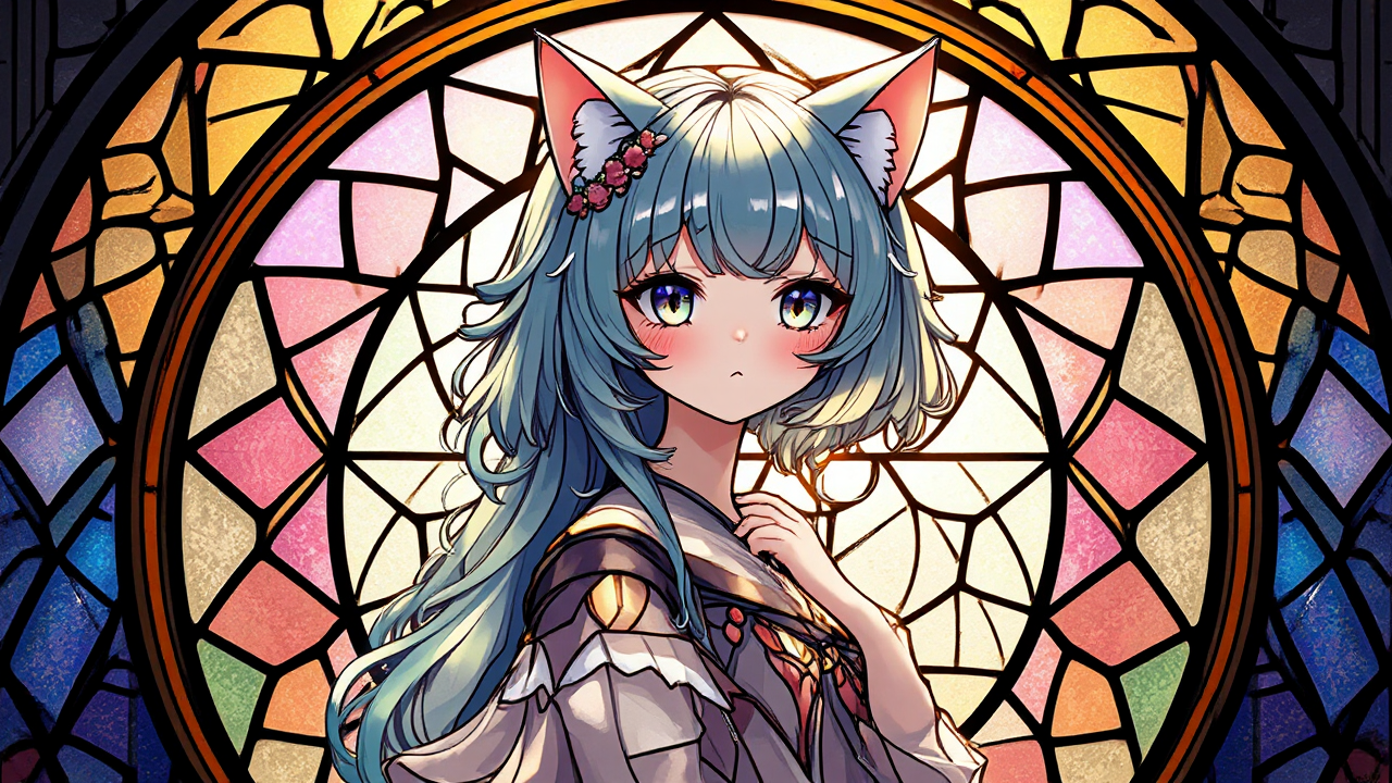 Geometric stained glass window