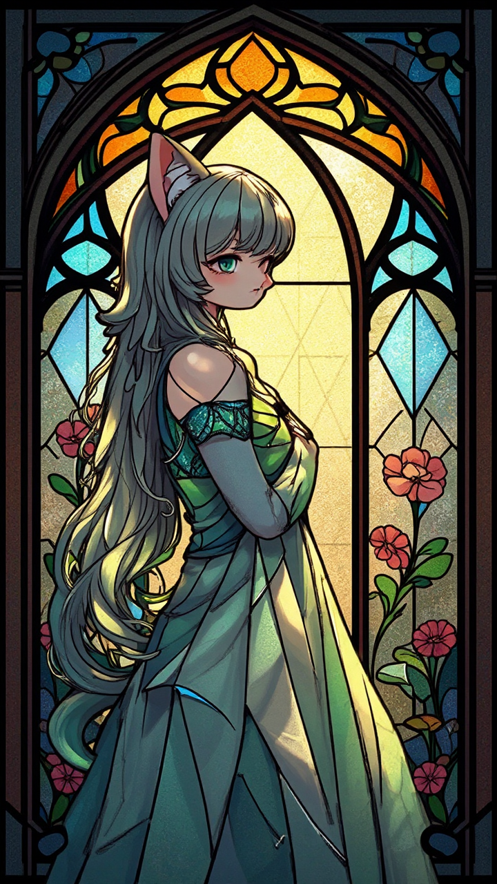 Stained glass window with