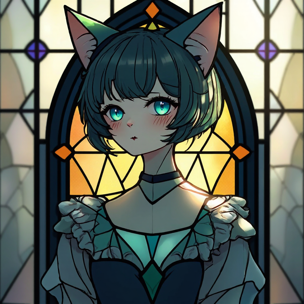 Stained glass window with