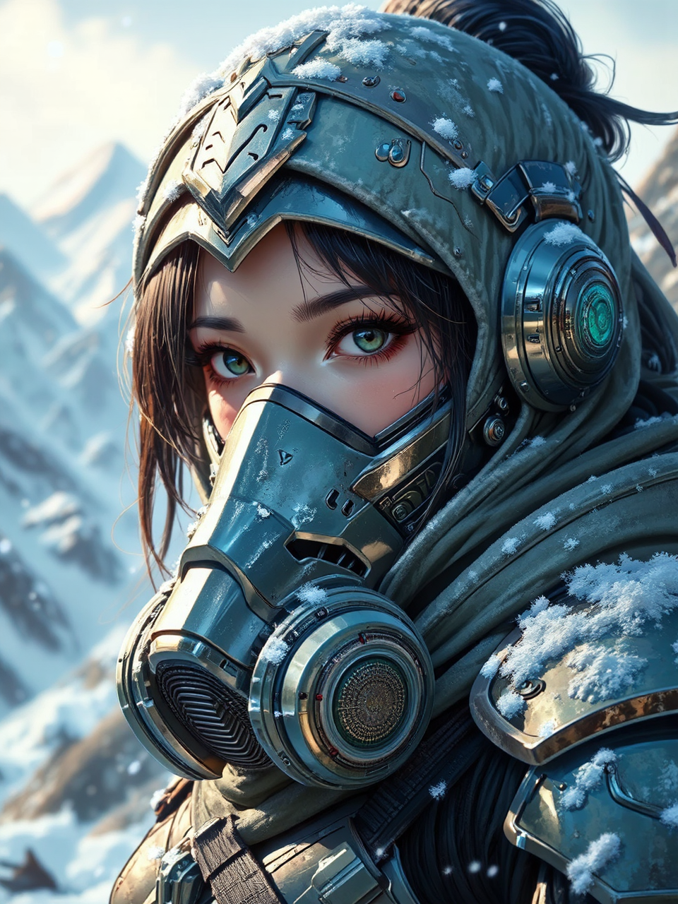 Metallic cyber ninja in