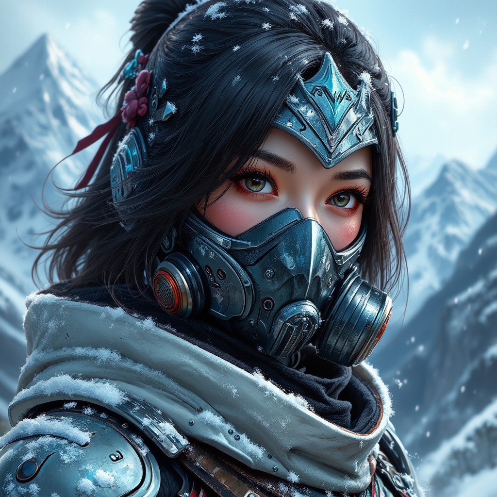 Metallic cyber ninja in