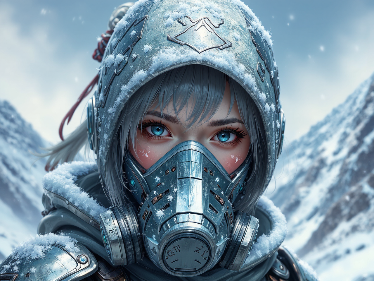 Metallic cyber ninja in