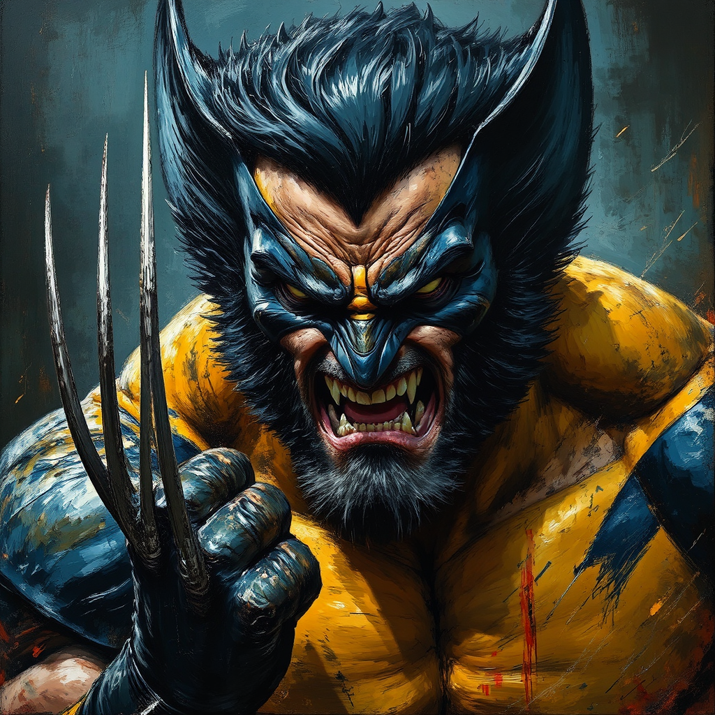 Painting of Wolverine in