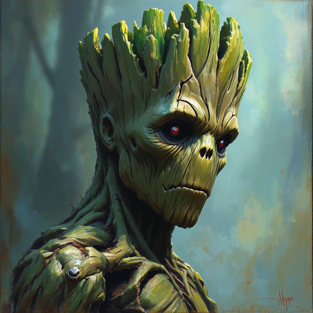 Groot standing in a