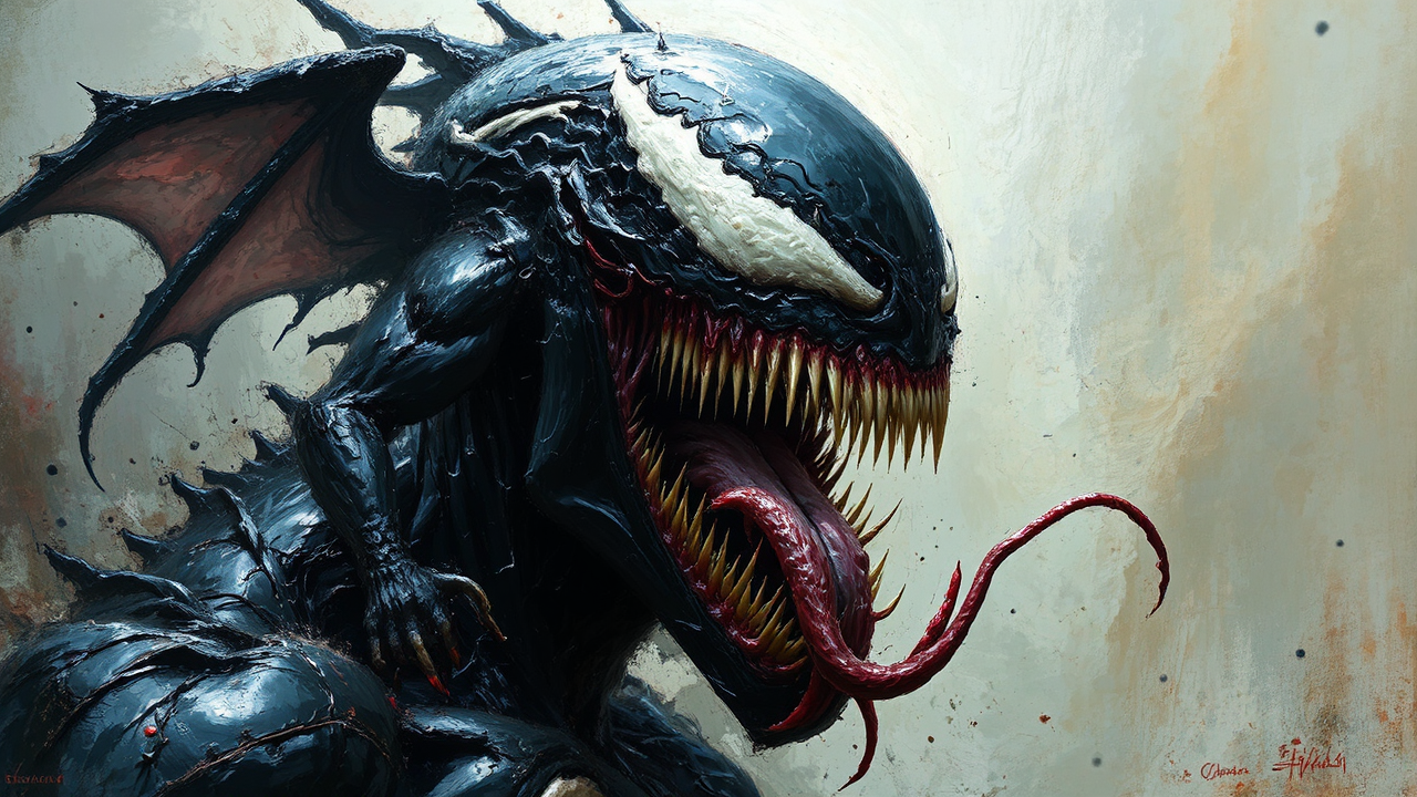 Painting of Venom, dark