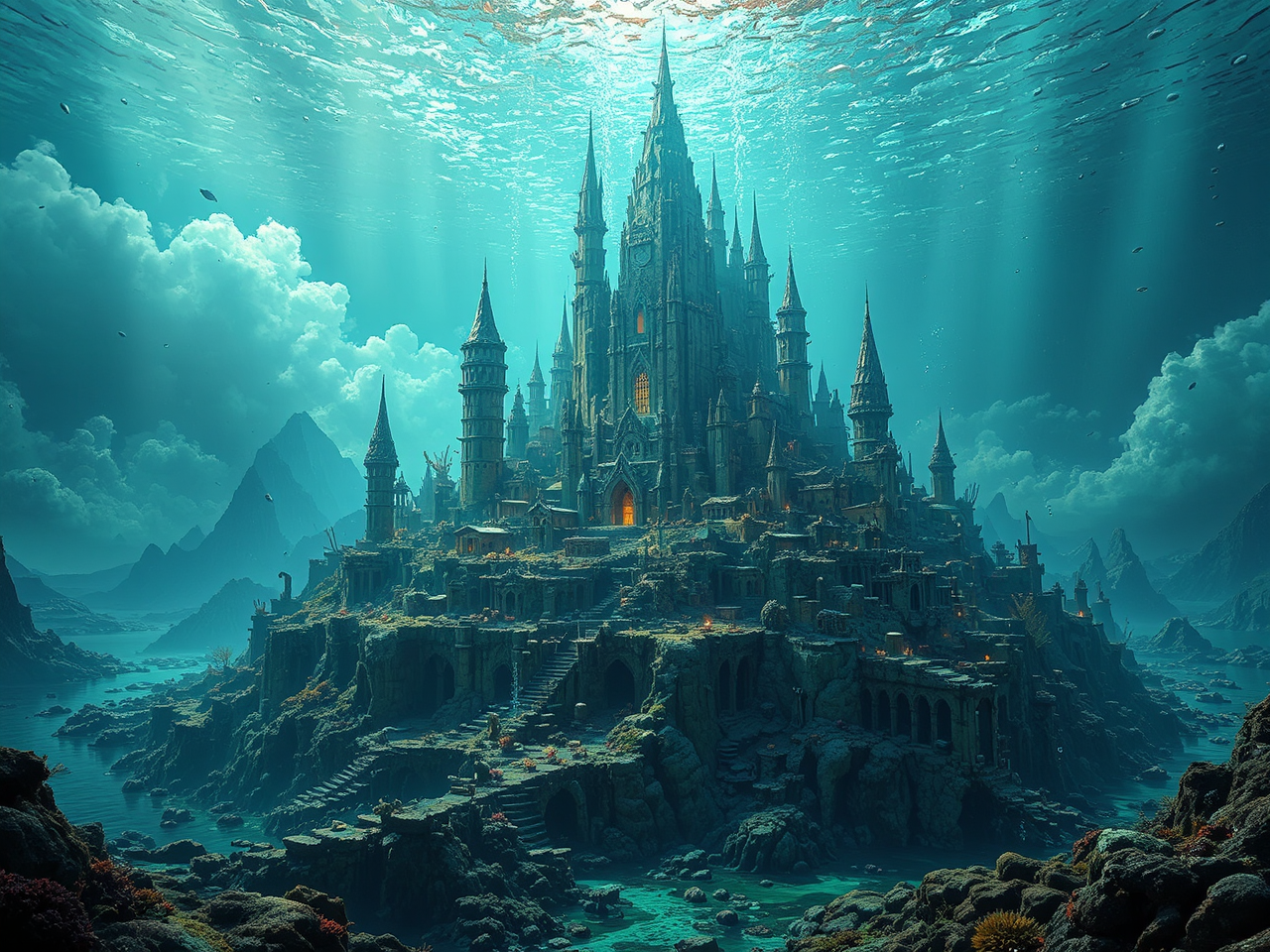 Underwater ruins of a