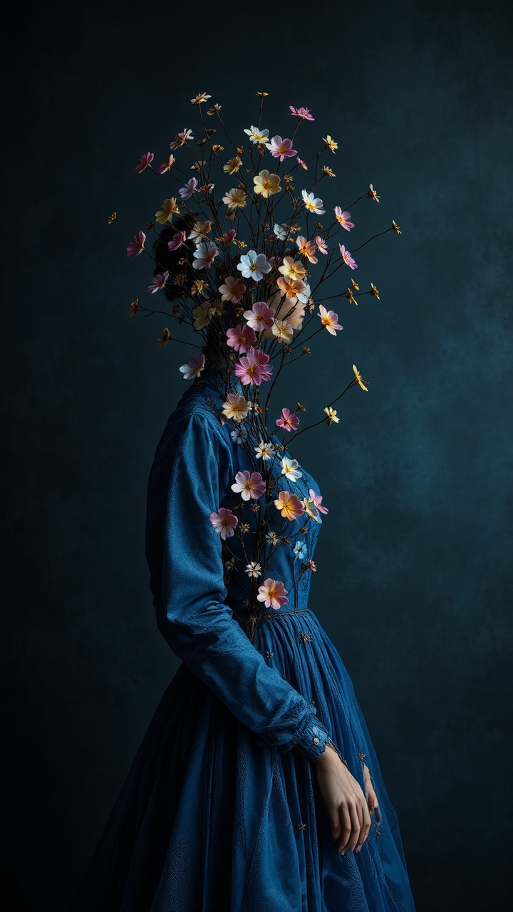 Female dressed in twig