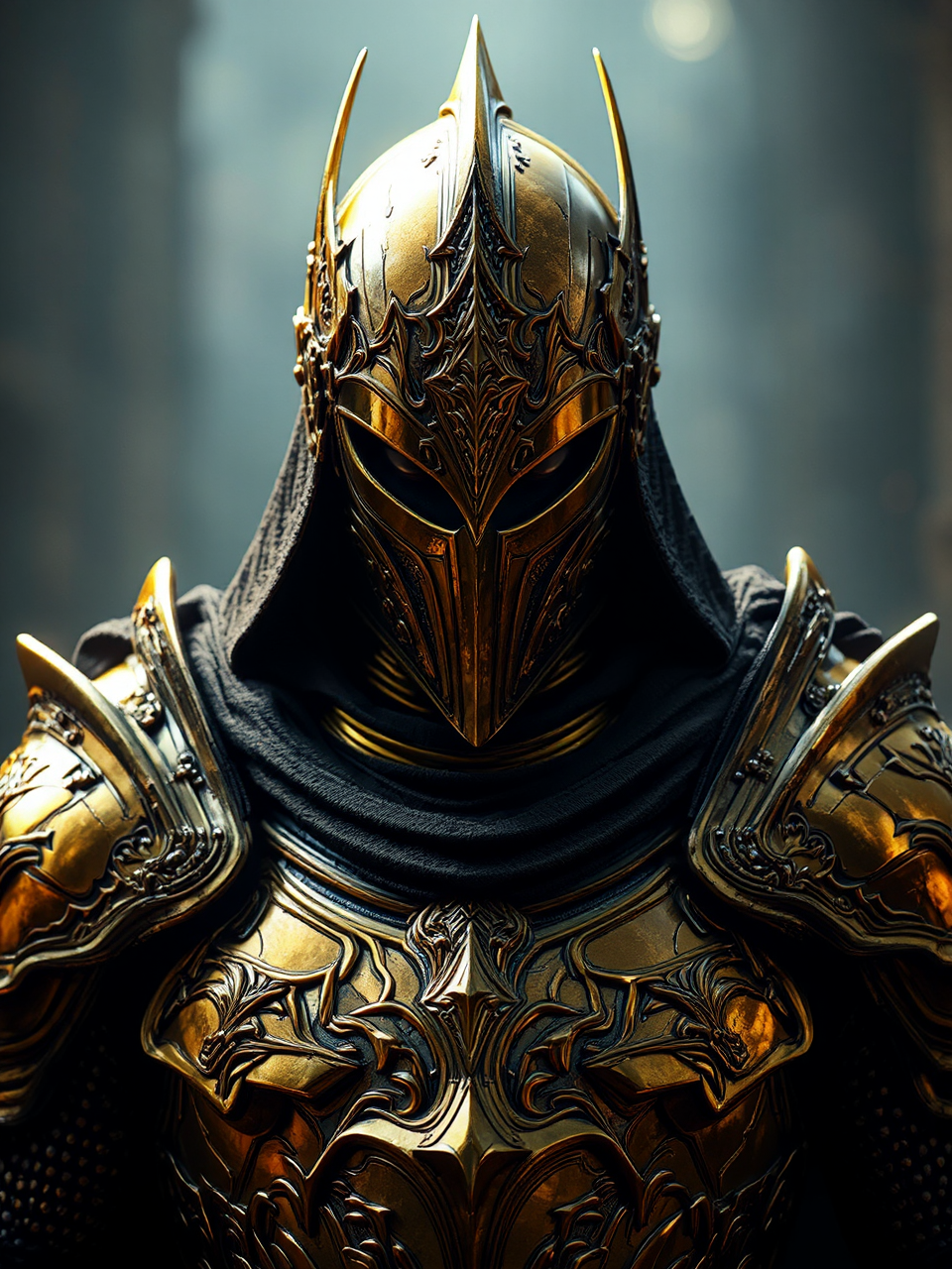 Dark knight in golden