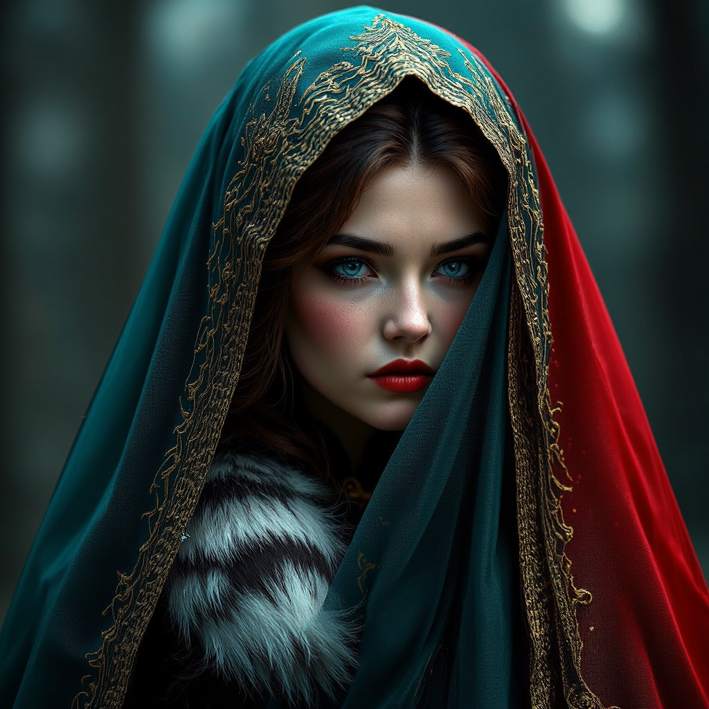 Ethereal sorceress in flowing