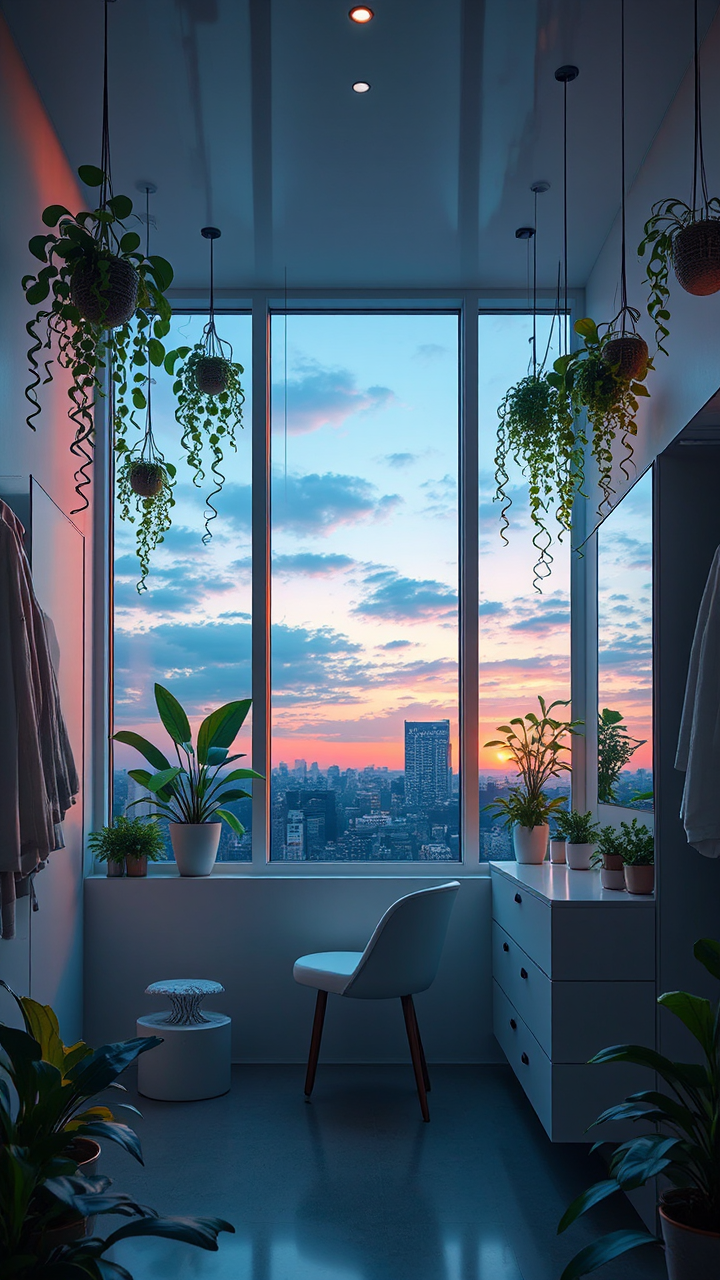 Modern dressing room with