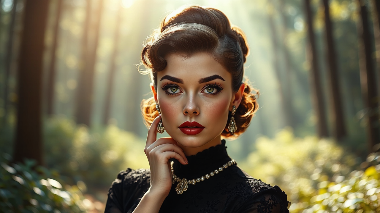 Young Audrey Hepburn glamour