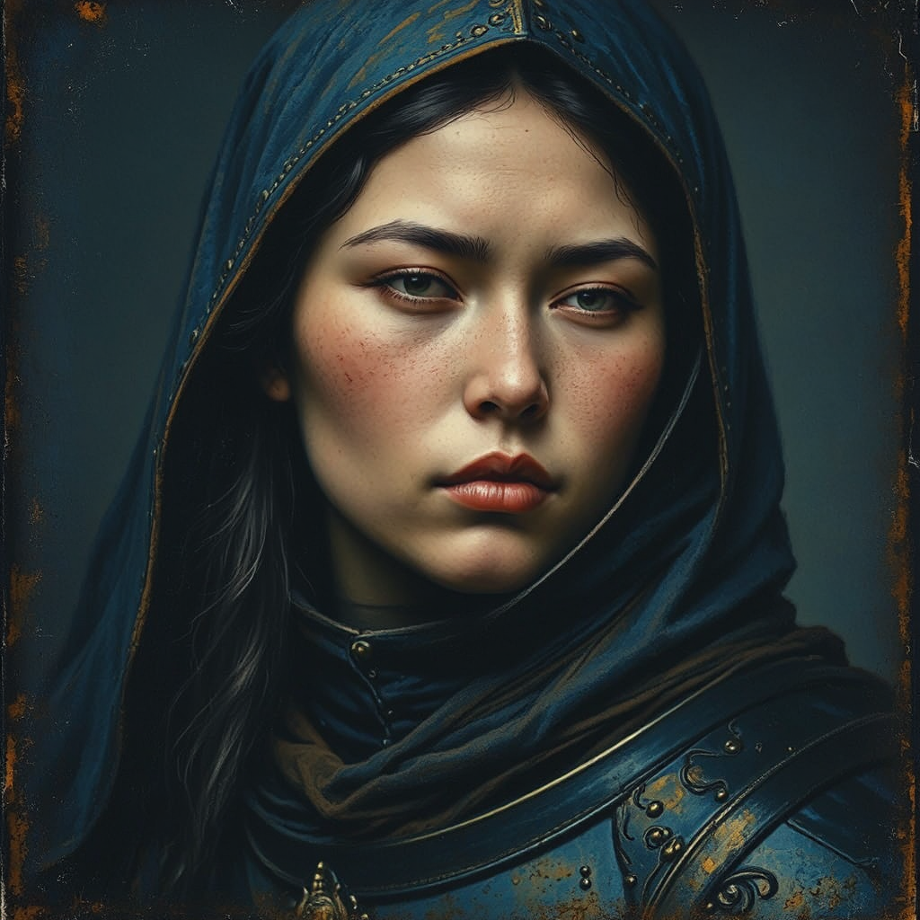 Female knight portrait in
