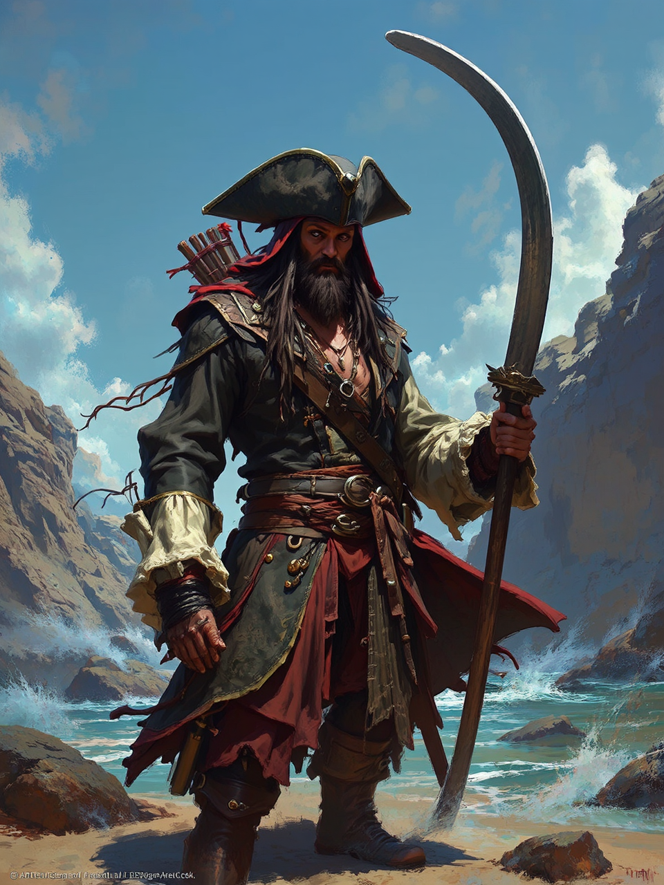 Pirate-themed fantasy adventurer attire.