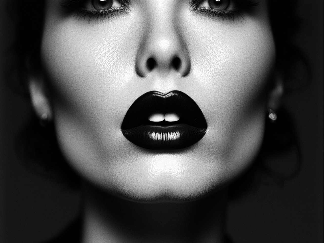 Black and white close-up