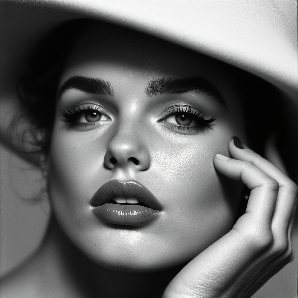 Close-up black and white