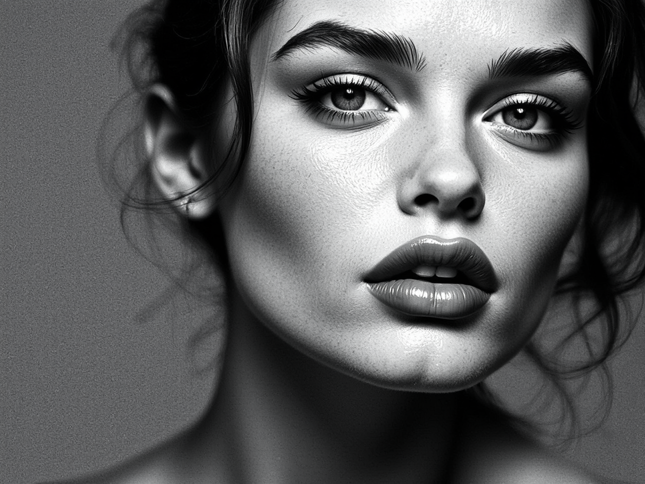 Black and white close-up