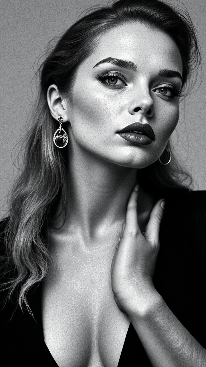 Black and white closeup