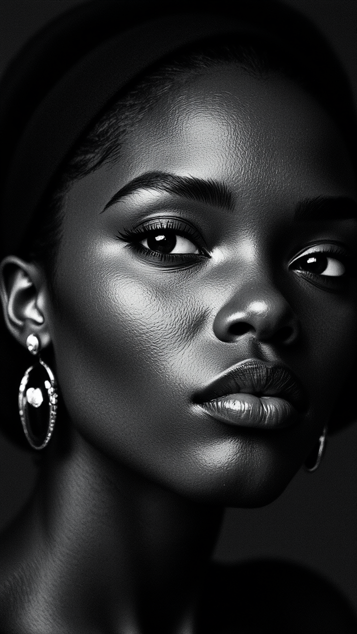 Close-up black and white