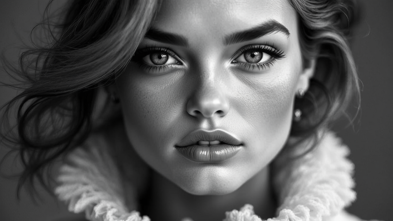 Black and white close-up