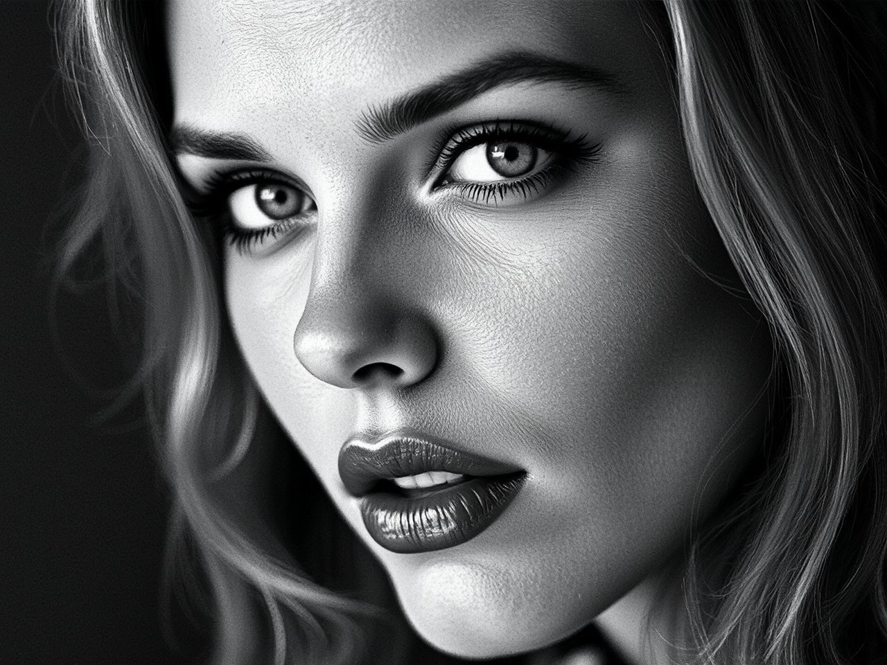 Close-up black and white