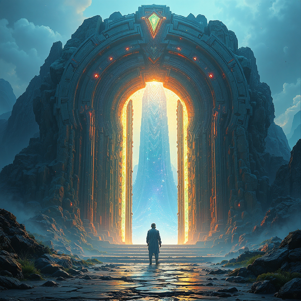 Glowing epic interdimensional portal.