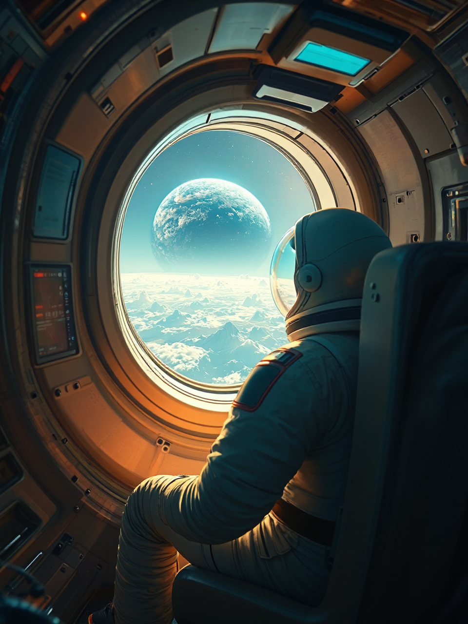 Astronaut views Earth from