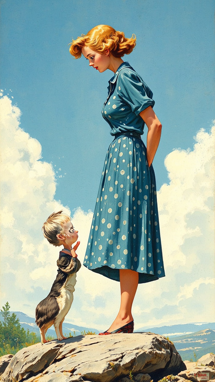 A family gathered around