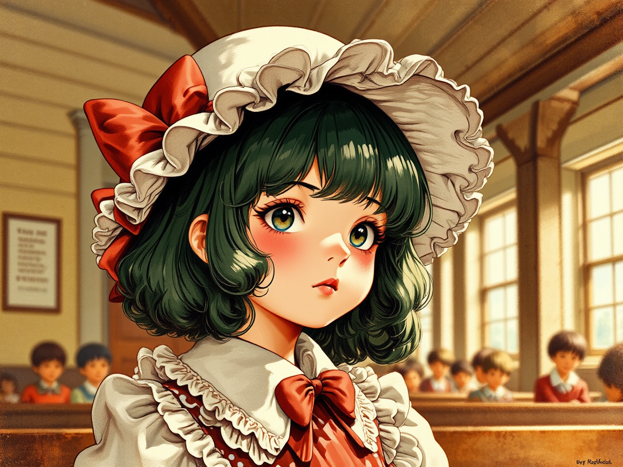 Illustration of girl in